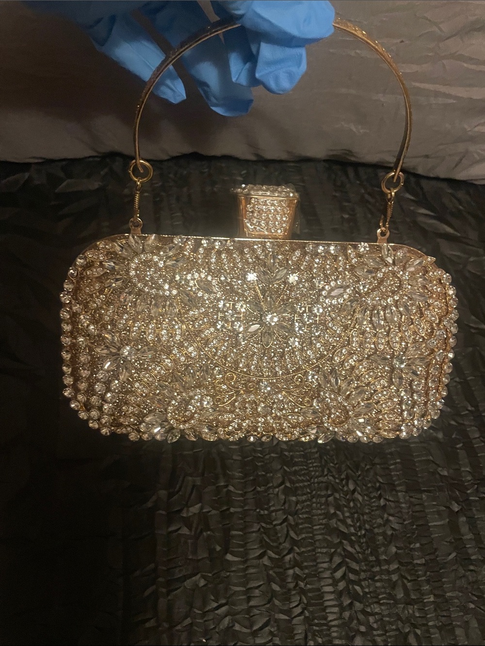 Gold Jeweled Evening Clutch Handbag
